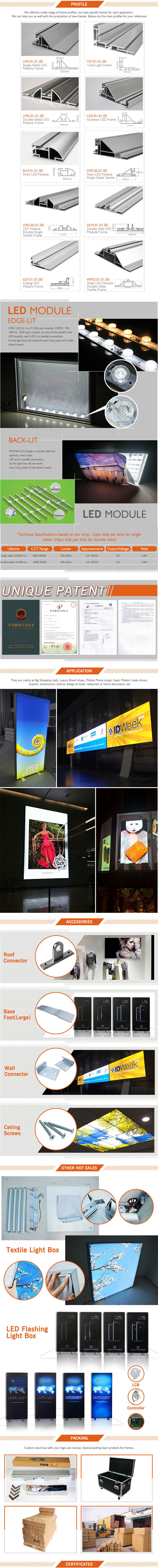 Hanging o Stand Alone o fissato al muro del LED Luce di pubblicità di sicurezza, pubblicità Light Box per Negozi