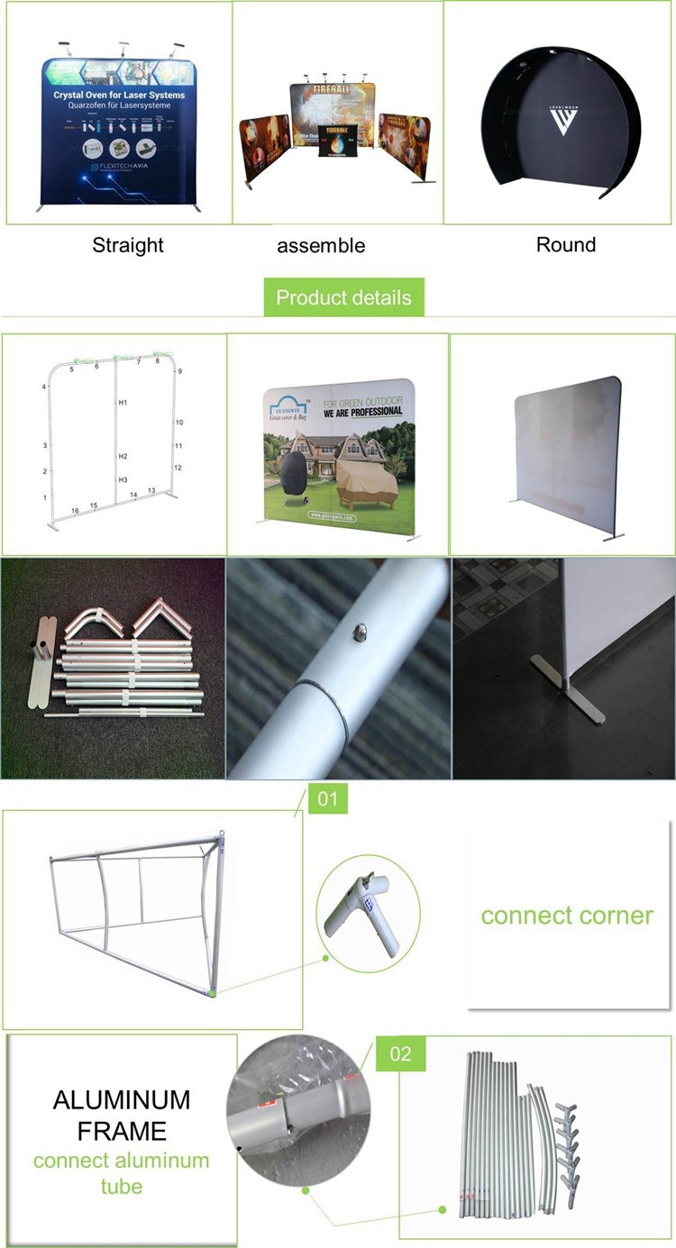 con alluminio Promozione esposizioni del tessuto di stampa curvo Triangolo Hanging