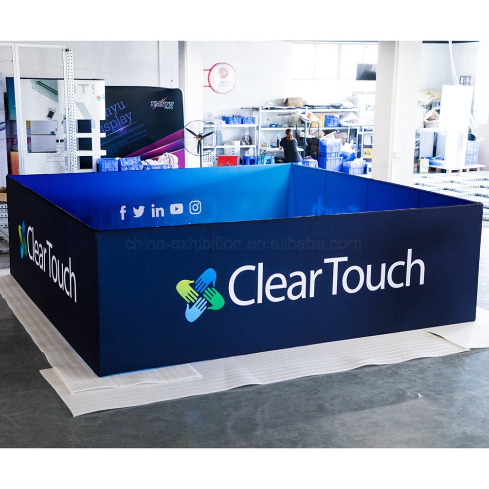 Del tessuto di tensionamento del tubo Expo Square Hanging Banner Display con logo personalizzato