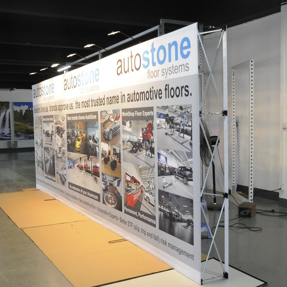 Esposizione portatile parete Banner Stand Stand dritto tessuto sullo sfondo Tension