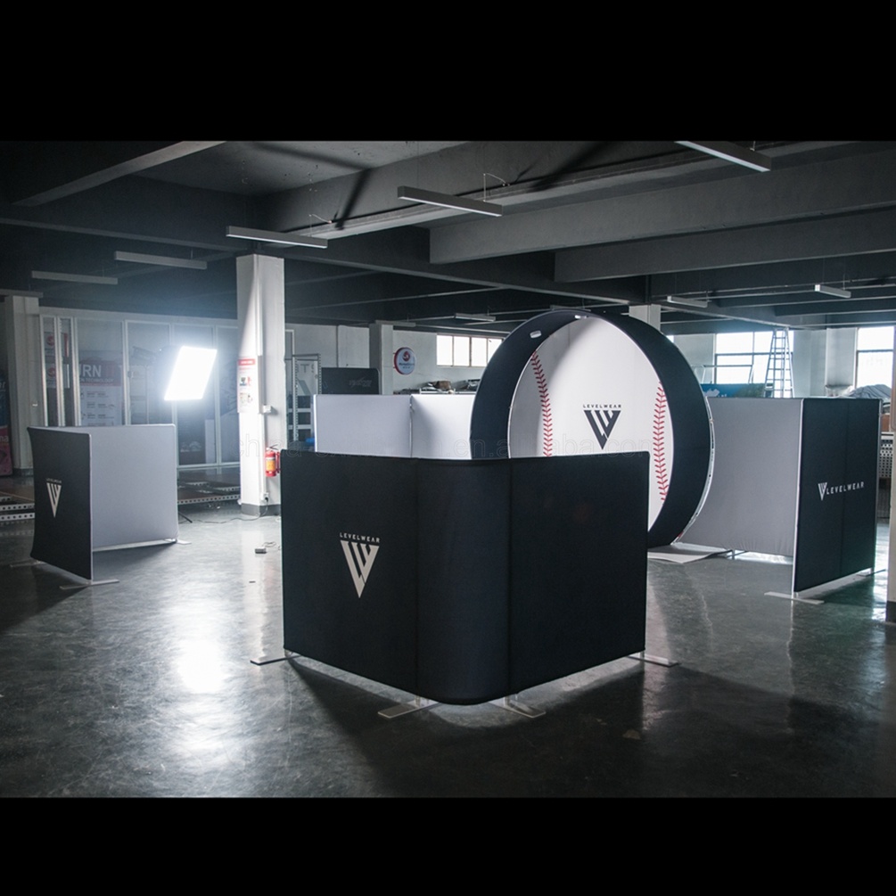 Equipment Trade Show Weergave Expo Stand Circle Tension Fabric Toon