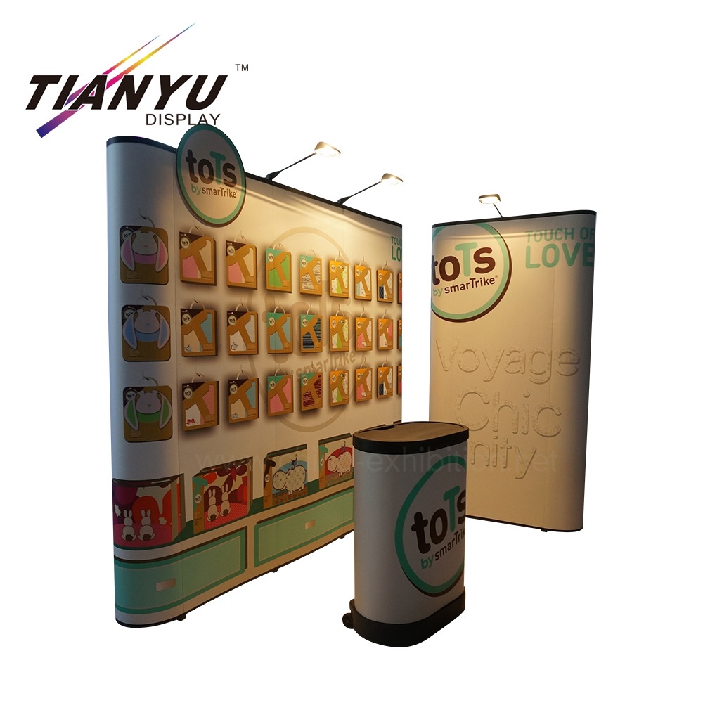 Folding Pop up Berdiri Banner Lurus Tampilan Stand 3 * 3 Exhibition Booth