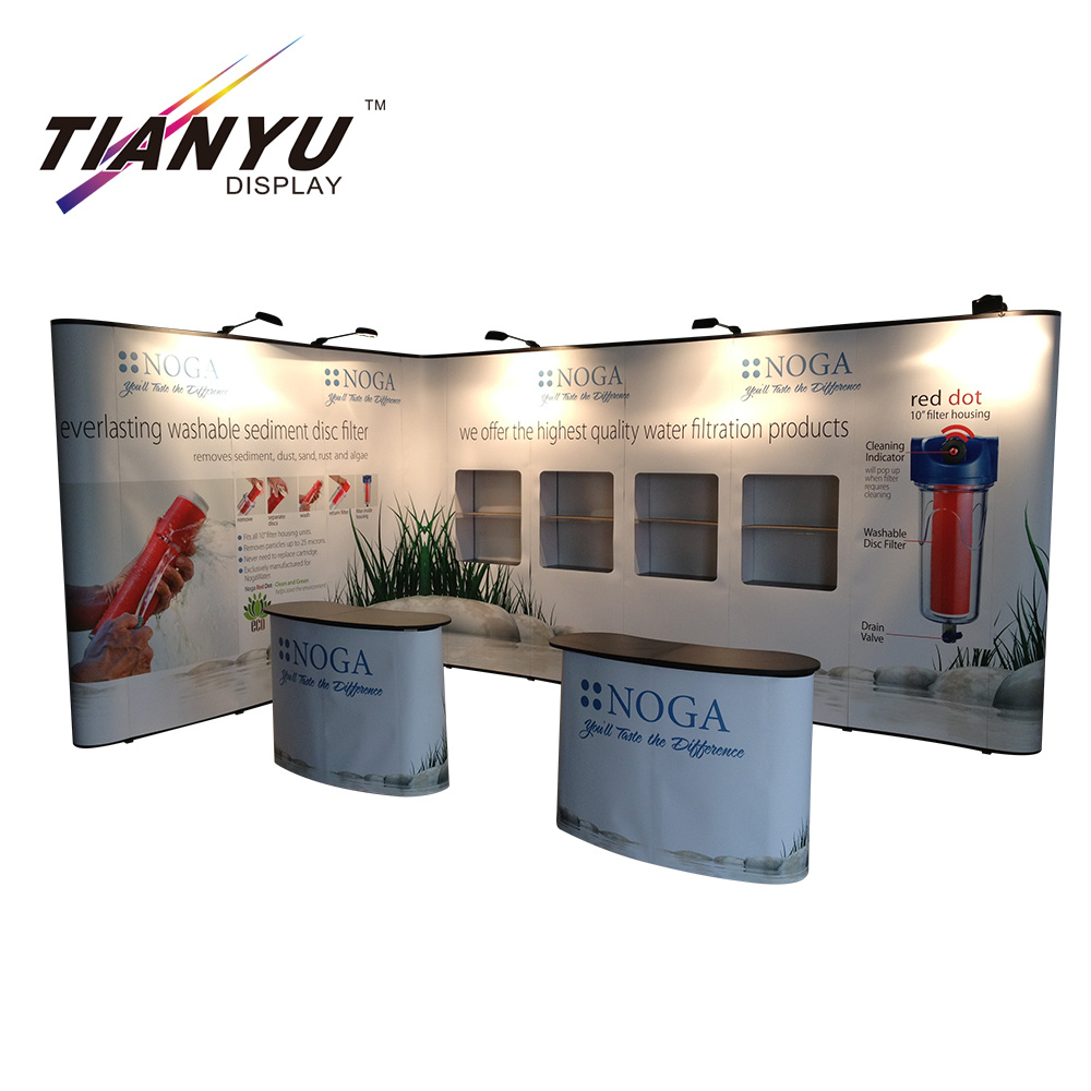 4X3 pop up display regolabili di tessuto stampato di supporto personalizzato stand