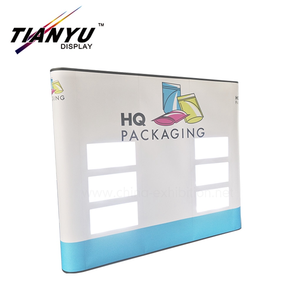 Lipat Exhibition Booth PVC Backdrop Dinding Magnetic Pop up Tampilan Banner