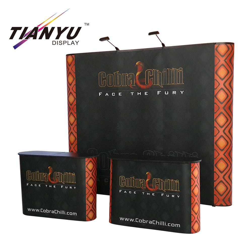 Folding Publicidade Horizontal China Tecido Pop up Pano de fundo Visor stand de exposi&ccedil;&atilde;o Booth