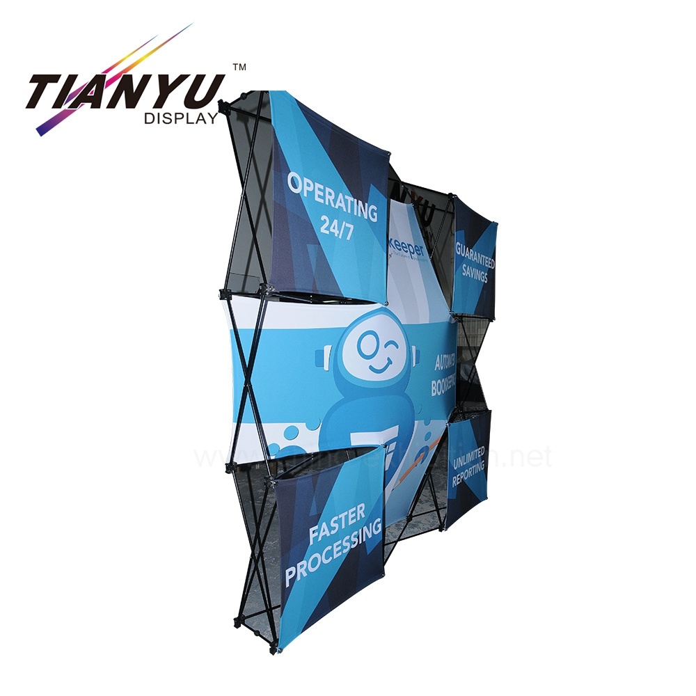 Trade Show Tampilan Lurus Curved Fabric Backdrop Seg Pop up Berdiri Dinding