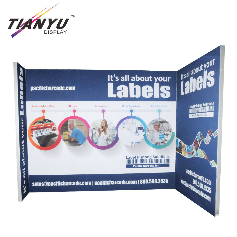 Kustom Trade Show Tahap Tampilan Backdrop Fabric Portabel Tradeshow Photo Booth