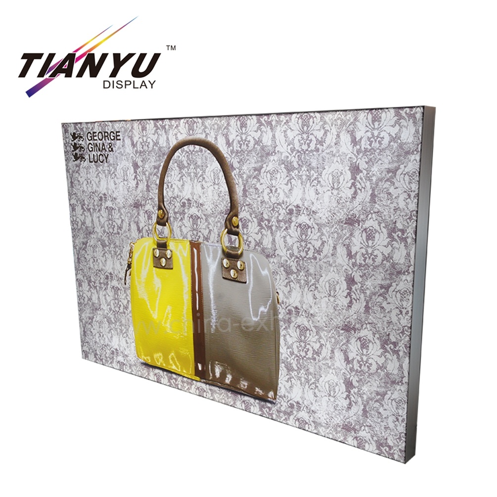China Exhibition Tradeshow due lati senza telaio Free Standing tessuto Light Box