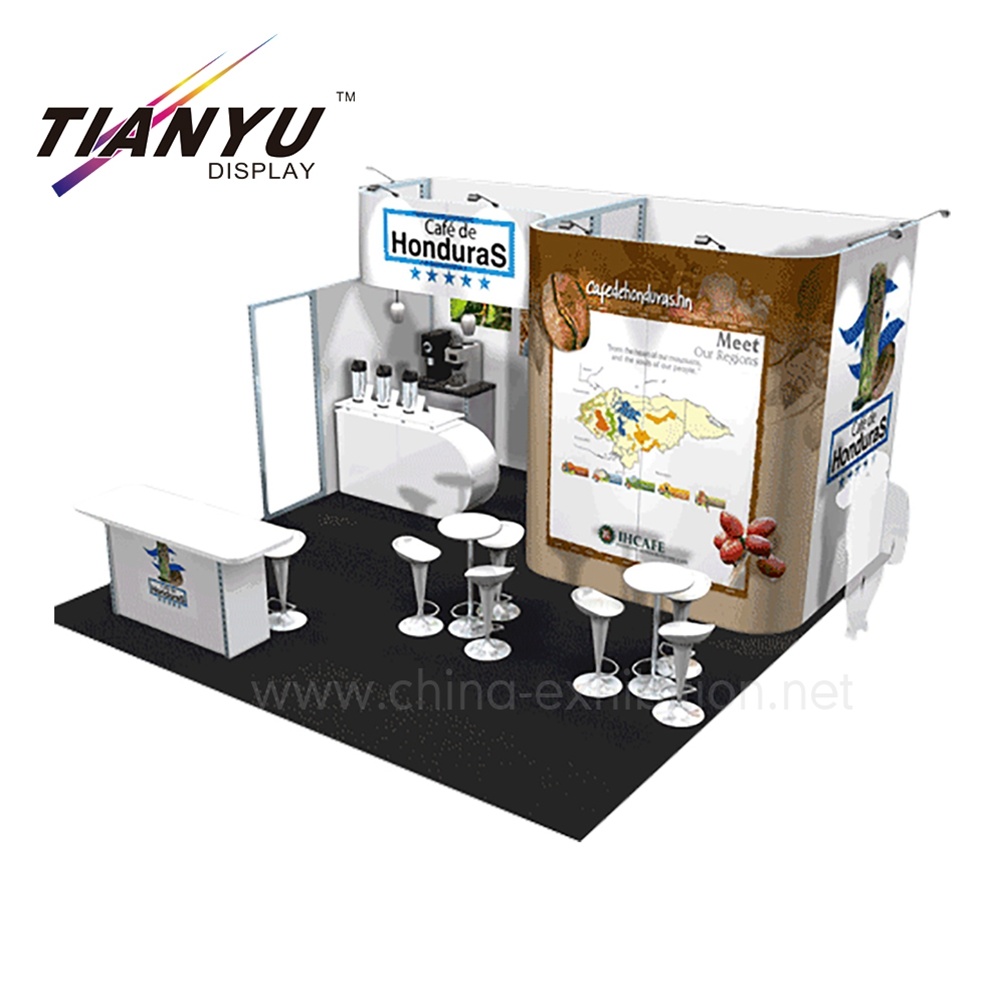 再利用可能な簡単表示用6X6展示ブースを組み立て