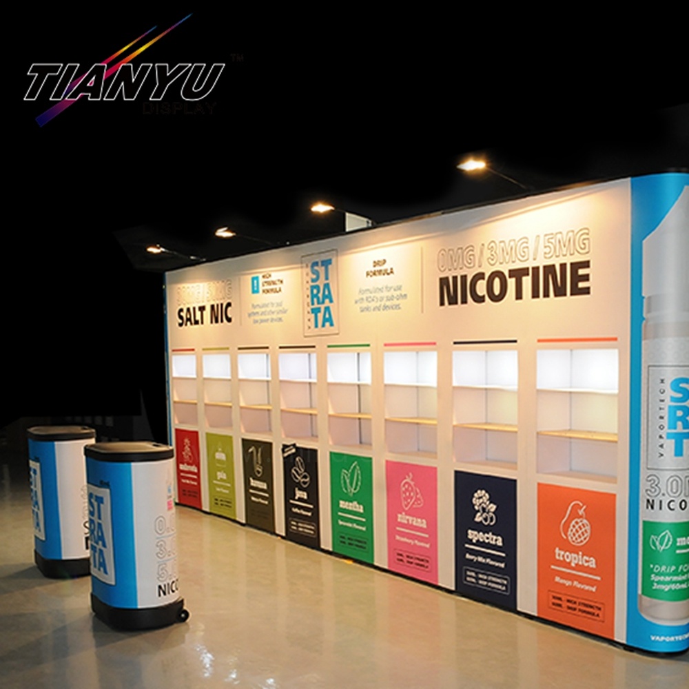 Alta calidad de la demostraci&oacute;n comercial Fabric Exposiciones soporte de presentaci&oacute;n de pared retroiluminada de pop