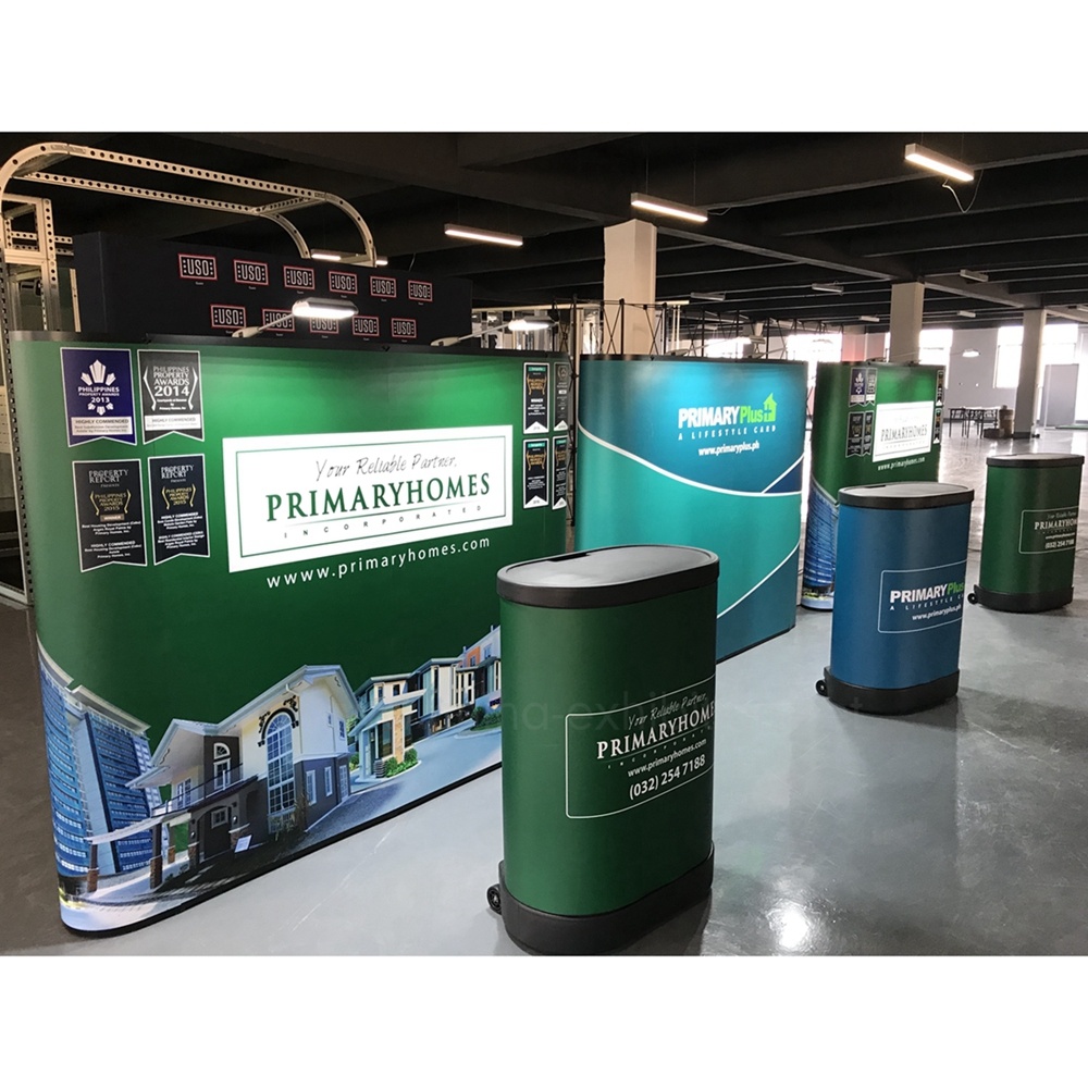 Gratis Standing Display Systems 3X6m Seg Pop up Show Perdagangan Tampilan