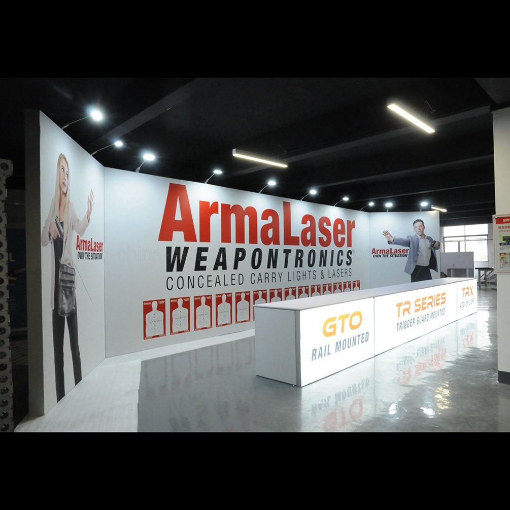 وحدات LED ضوء مربع نوعية استثنائية مخصصة الطباعة 3X6 مخصص معرض كشك تصميم