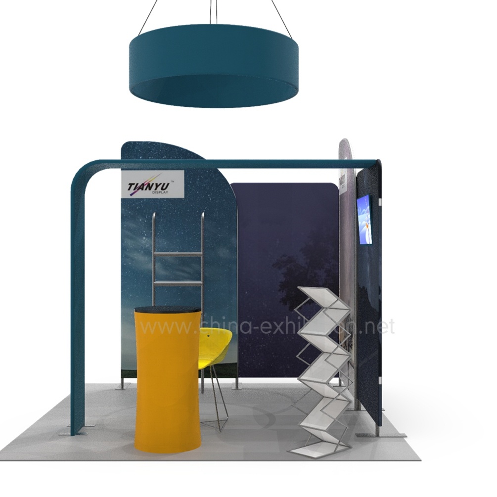 10 * 10FT / 3x3m portatile del tessuto di tensionamento display retroilluminato Booth Trade Show di visualizzazione Sfondo stand