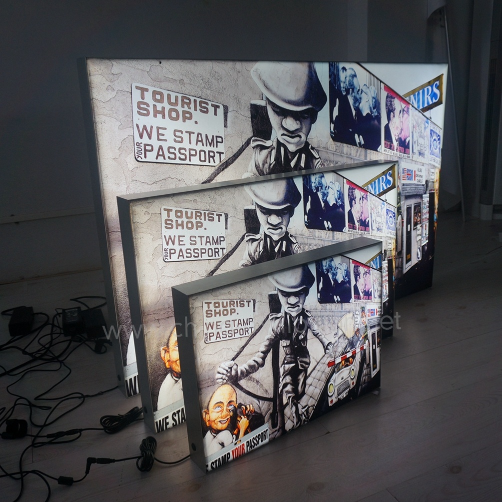 高品質アルミ押し出しプロファイルLEDフレームファブリックライトボックス