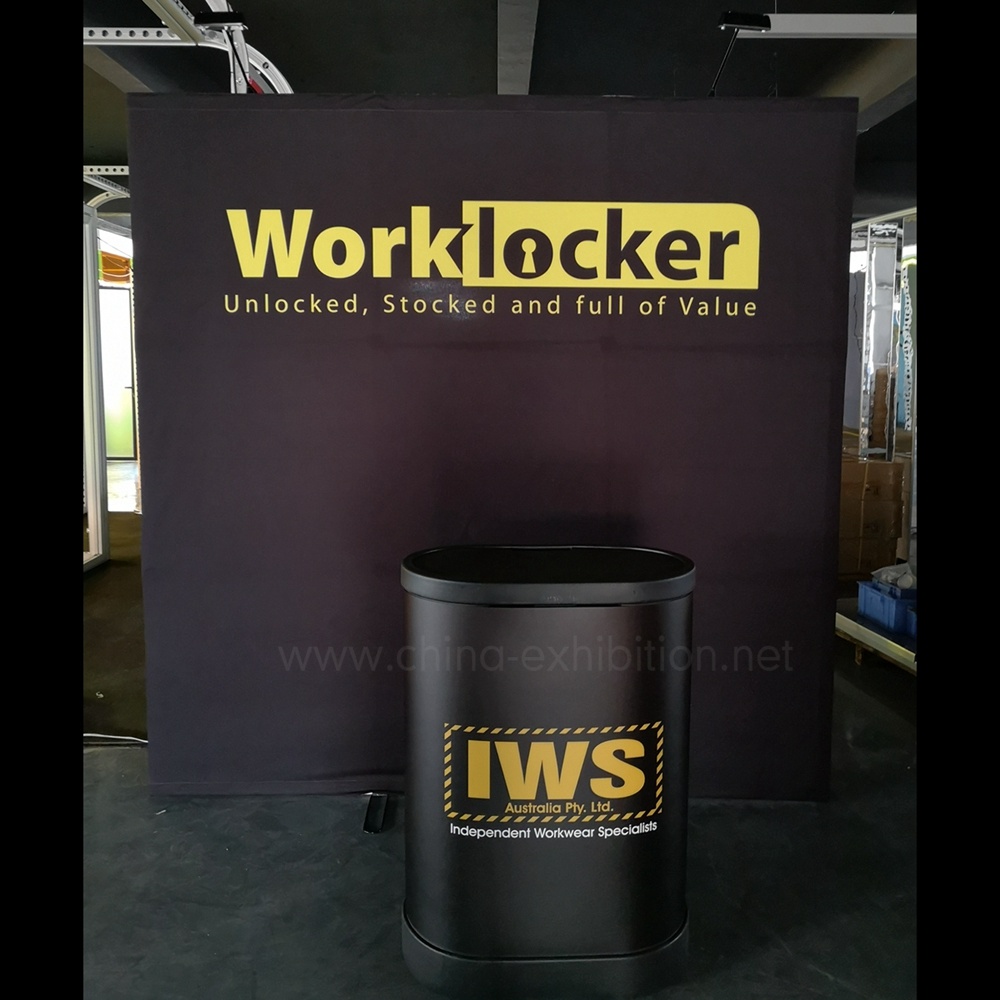 3x3m Portabel Trade Show Fabric Tampilan Backdrop Dinding Pop up Tampilan Berdiri