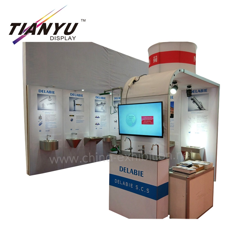 Stand 3X3 personalizzato per hardware di vendita Cabina espositiva modulare in alluminio per lavamani