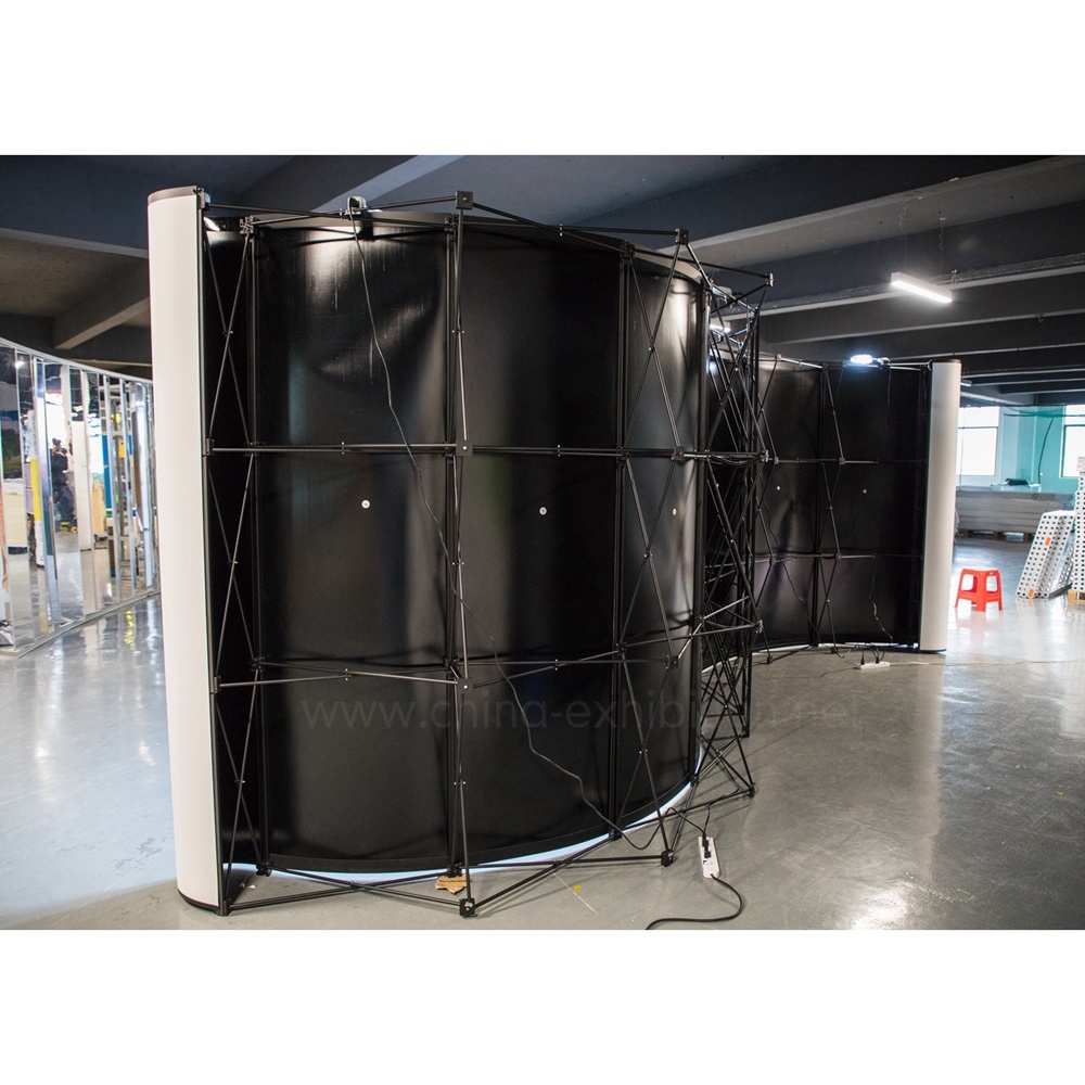 Gebogene S-Form-Messe Magnetic Pop Up Display St&auml;nder Banner-St&auml;nder
