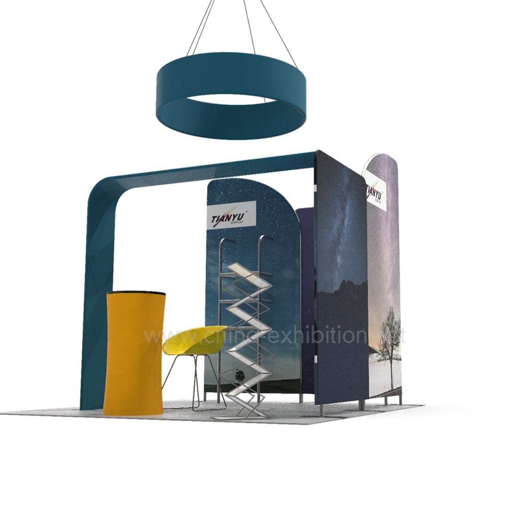 10 * 10FT / 3x3m portatile del tessuto di tensionamento display retroilluminato Booth Trade Show di visualizzazione Sfondo stand