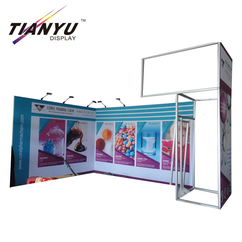 3X6m modern Dye-Sublimation Tension Fabric Ringan Aluminium Bingkai Exhibition Booth