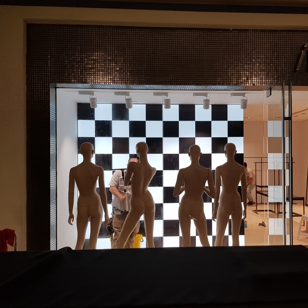 La tensione Negozio di abbigliamento in tessuto tessile Telaio in alluminio ID bordo del segno Advertising Light Box