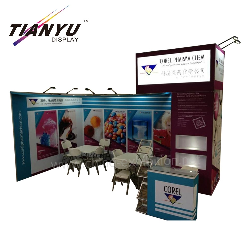 Compra barata recta de tejido en tensi&oacute;n Exposici&oacute;n stand, stand de feria