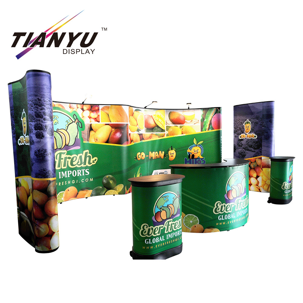 Floor Standing Pop up Display Promo&ccedil;&atilde;o expositores Imprimir Stands Tecido Hetero