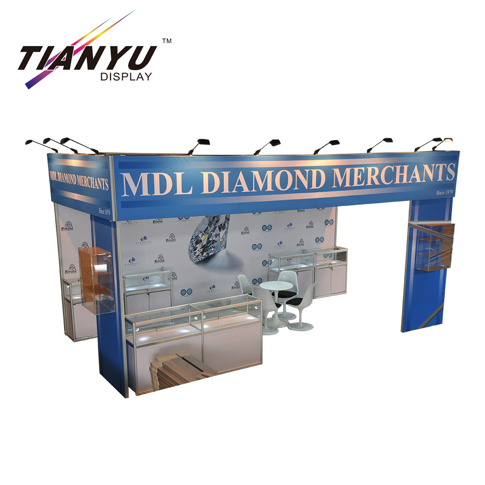 Portabel Logo Printed Polyester Tampilan Wall untuk Pameran Booth