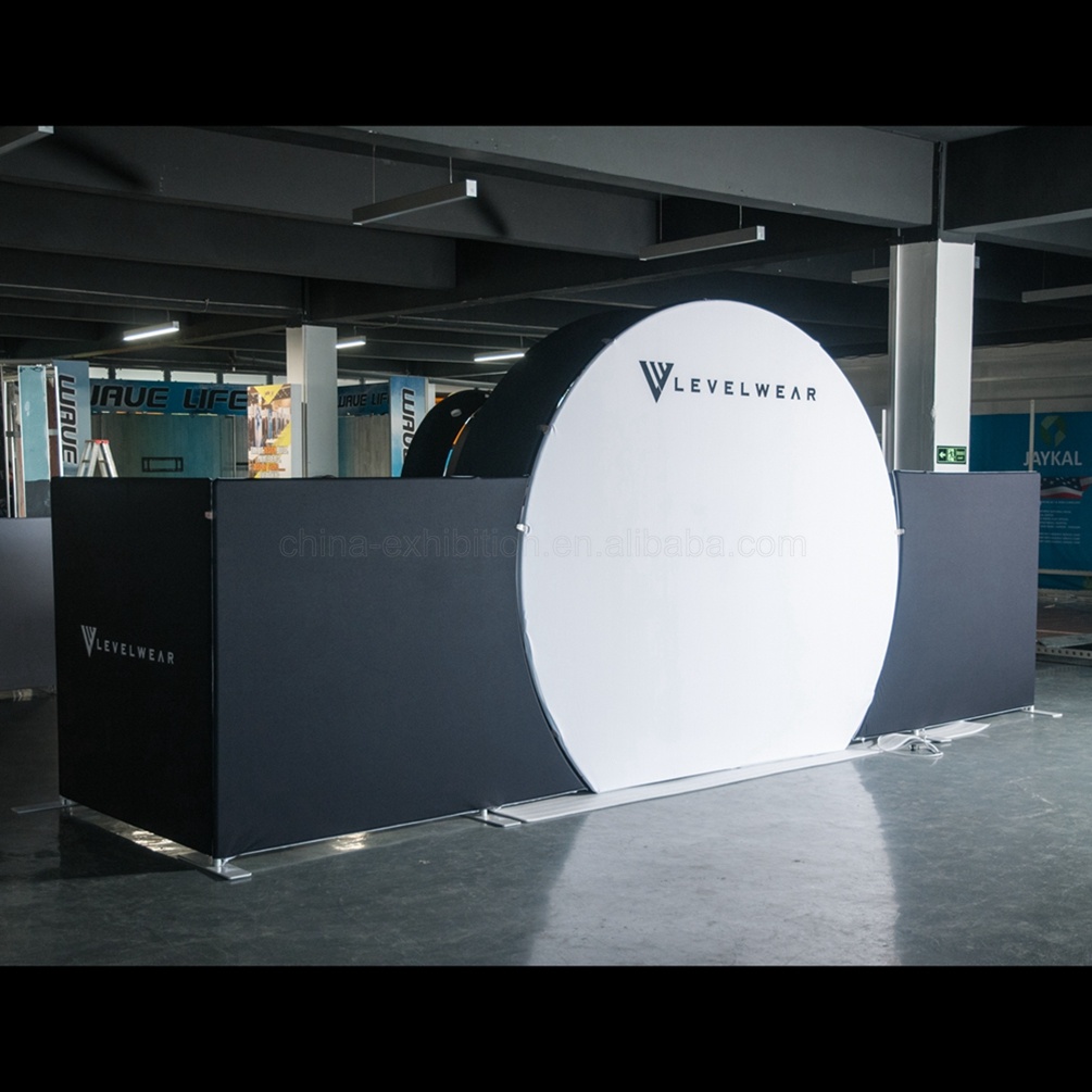 Equipment Trade Show Weergave Expo Stand Circle Tension Fabric Toon
