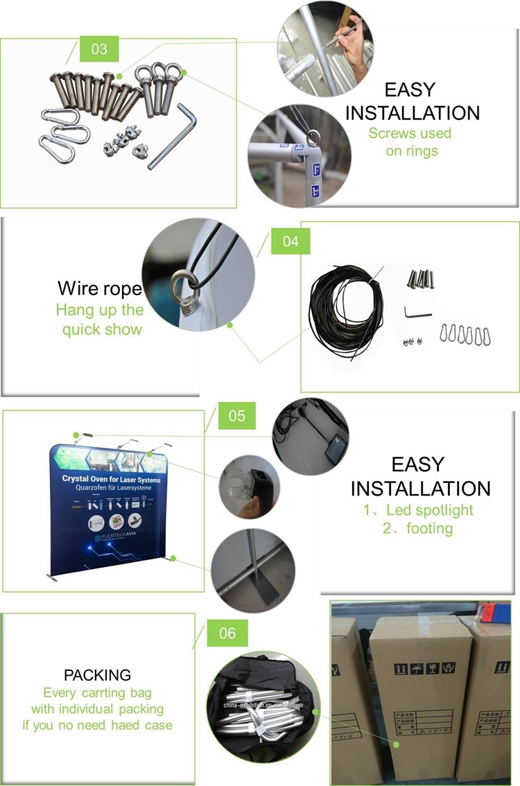 Equipment Trade Show Weergave Expo Stand Circle Tension Fabric Toon