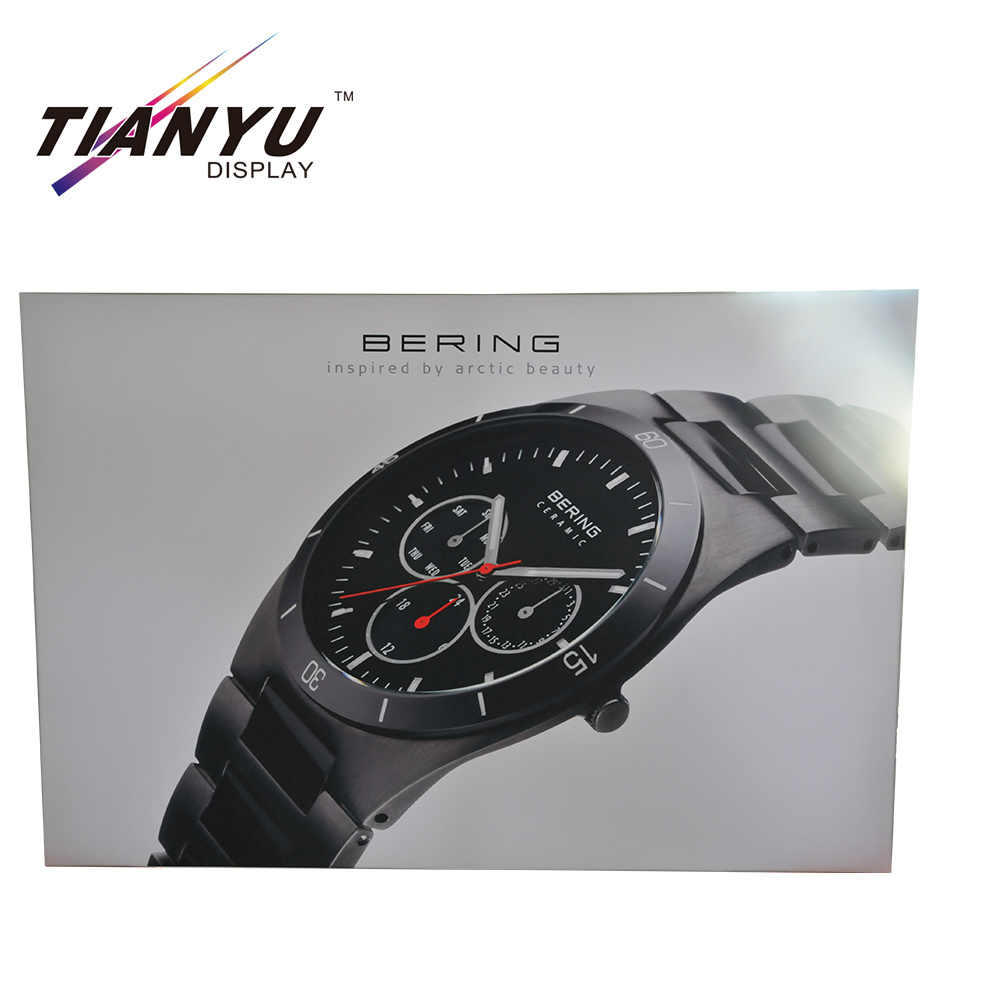 Display espositivo con scatola luminosa a LED in tessuto funzionale senza cornice