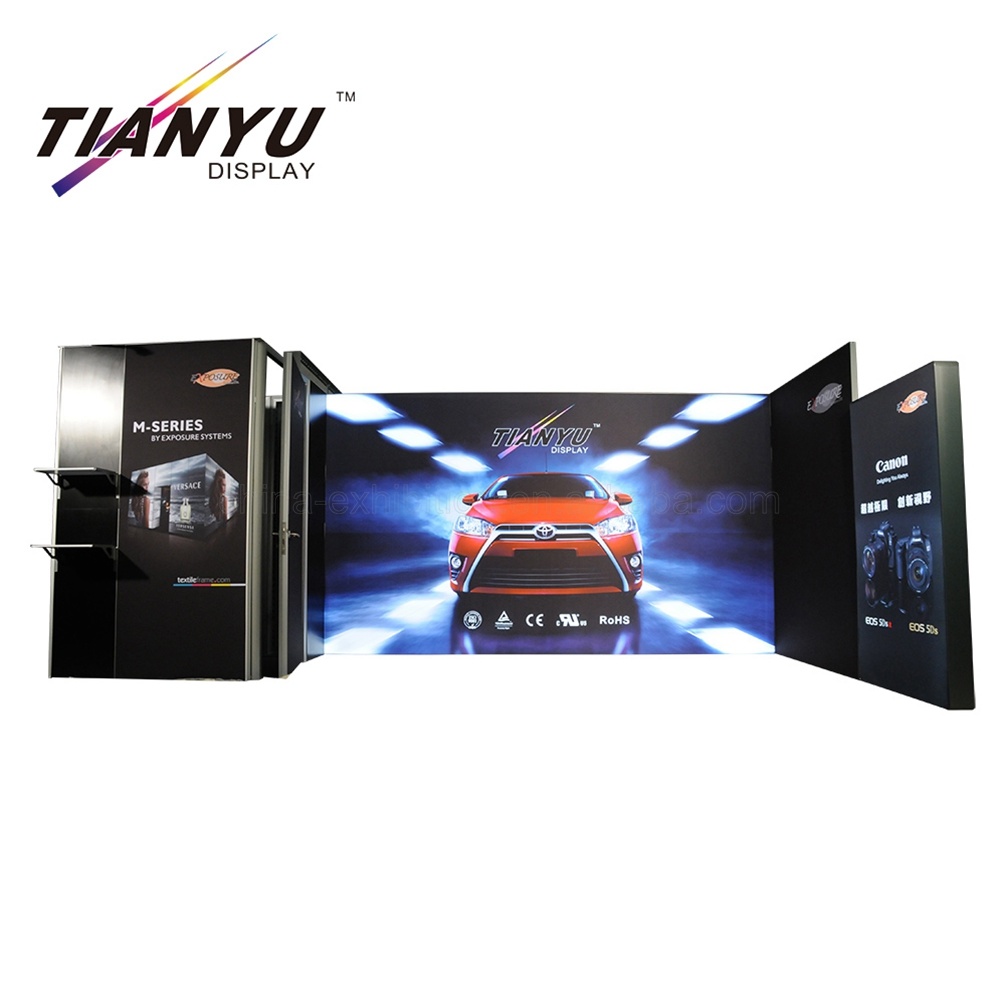 Progettazione di stand modulari Display per stand fieristici per grafica in tessuto