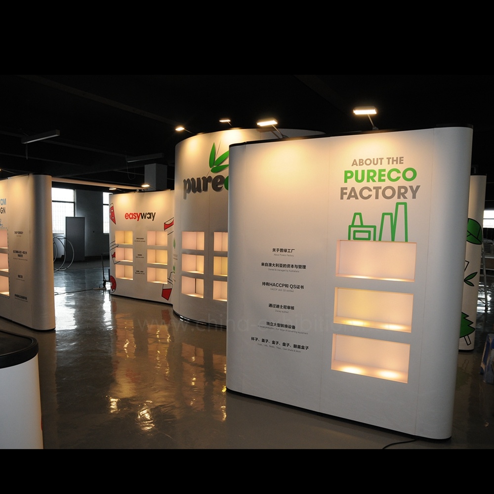 20X30FT Grande tessuto in tensione Etero curve di pop up stand display per Trade Show