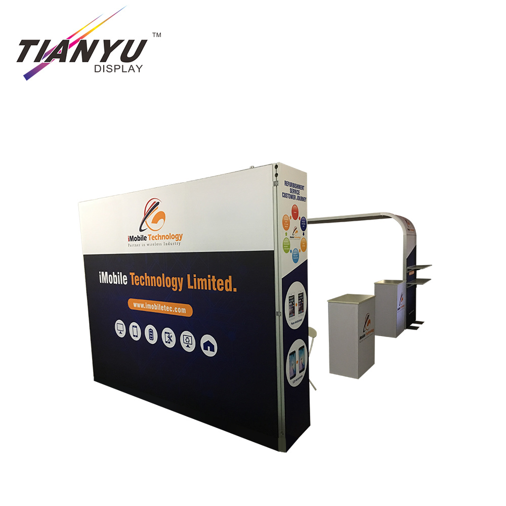 Stampa personalizzata in alluminio Trade Show Booth 10X10FT Portable Photo Booth Sfondo del tessuto di tensionamento Wall Display
