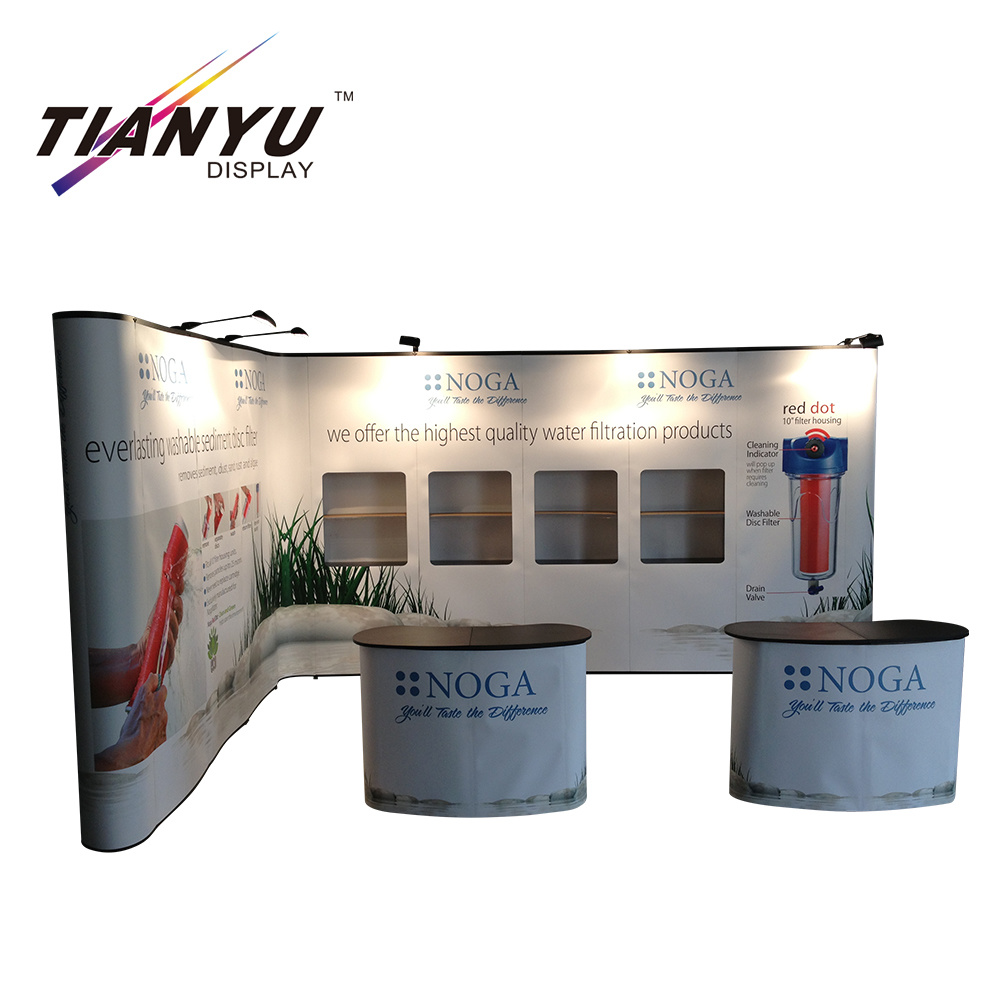 4X3 pop up display regolabili di tessuto stampato di supporto personalizzato stand