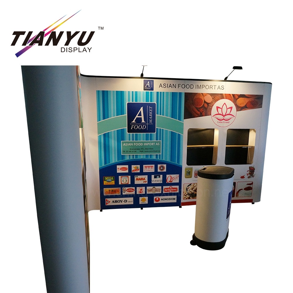 Mewah Aluminium PVC Tampilan Lipat Iklan Floor Standing Backdrop