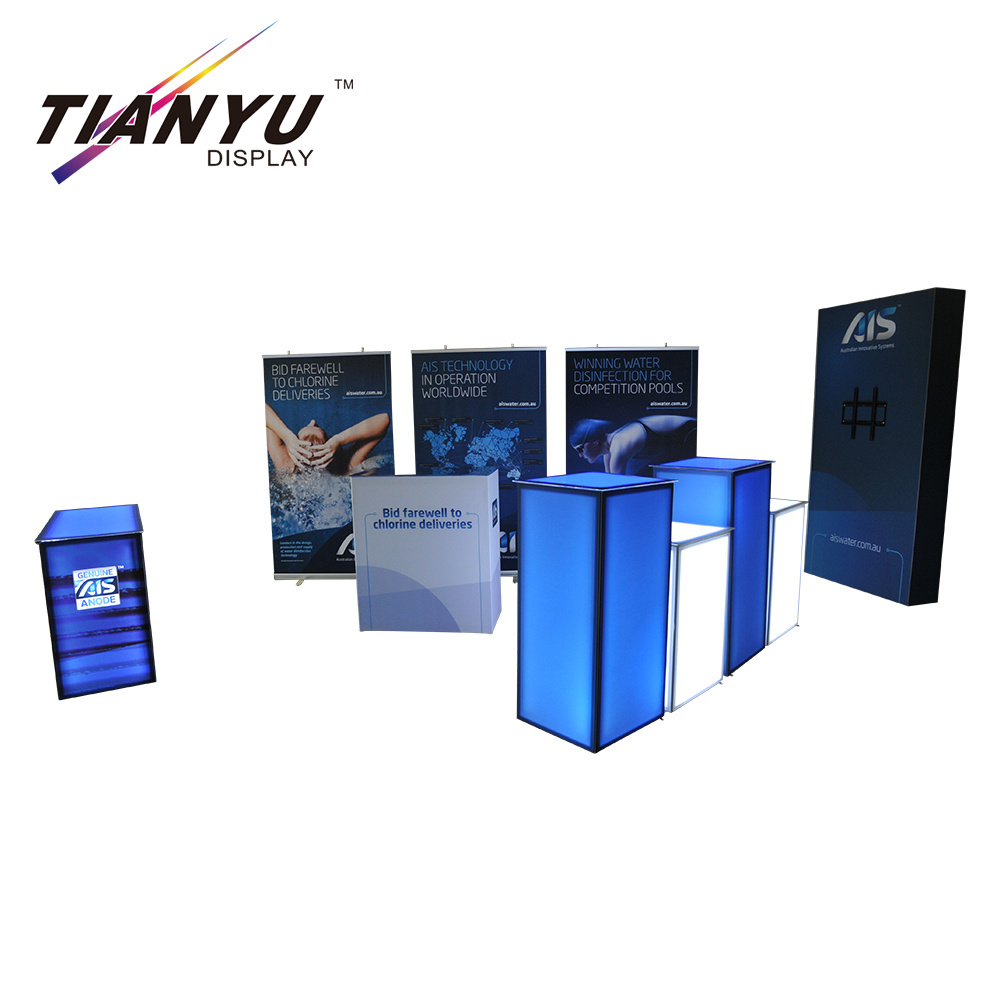 Instalasi Cepat Pameran Aluminium Fabric Standard Display System Tradeshow Booth 10x10